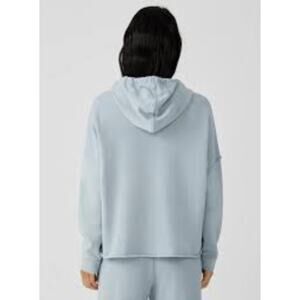Eileen Fisher Organic Cotton French Terry Hooded Top Boxy Fit Medium EUC
